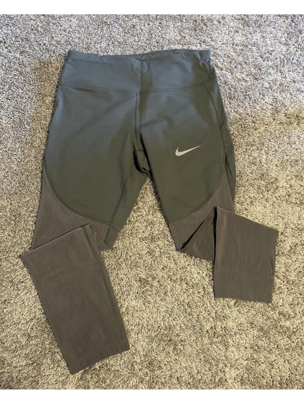 Nike Dri-Fit Training Leggings in Grey Green Size Small